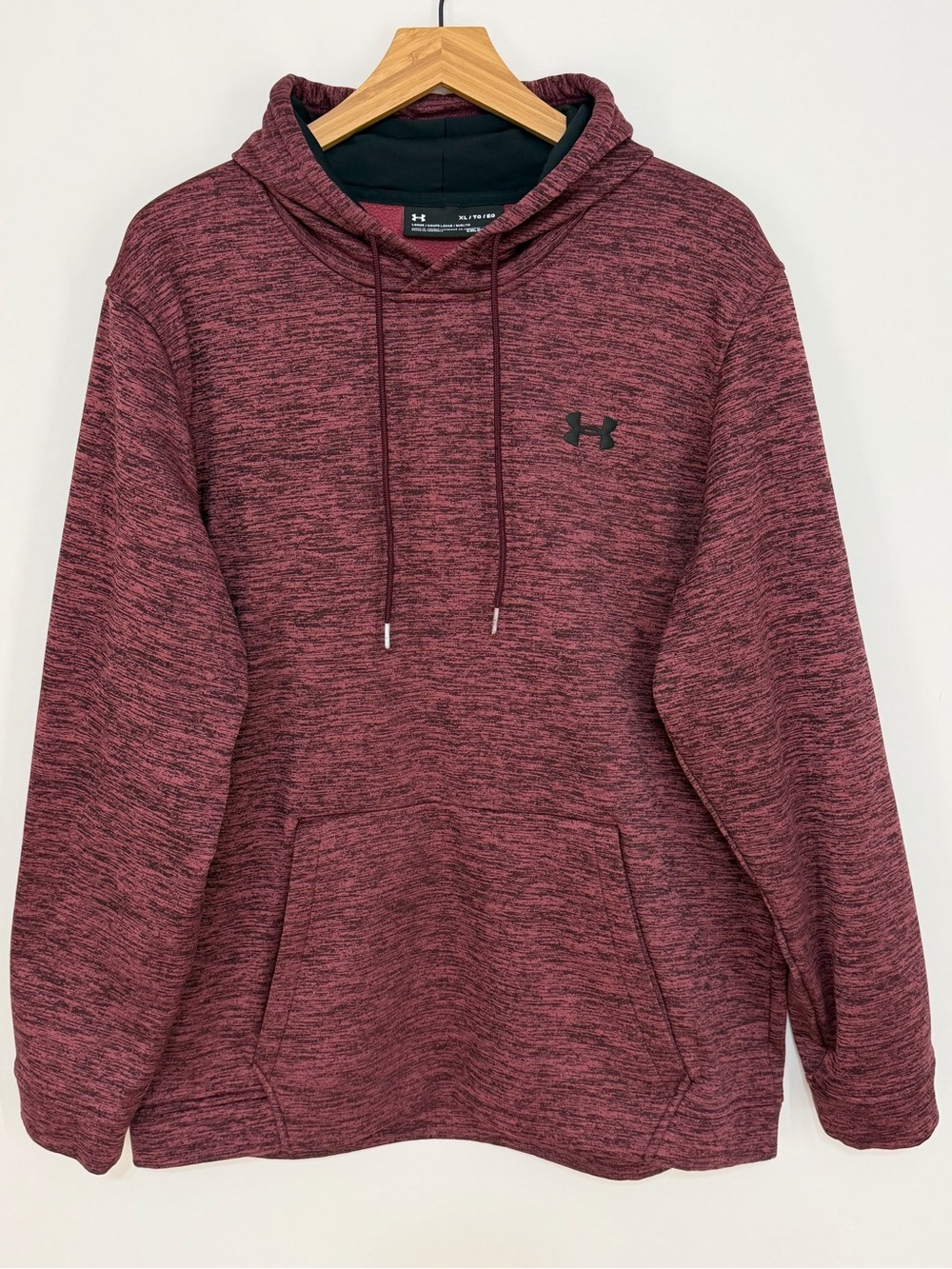 Under Armour Men's Fleece Twist Performance Hoodie Heather Burgundy Size XL